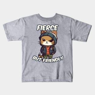 A cute kitty wearing street fashion Kids T-Shirt